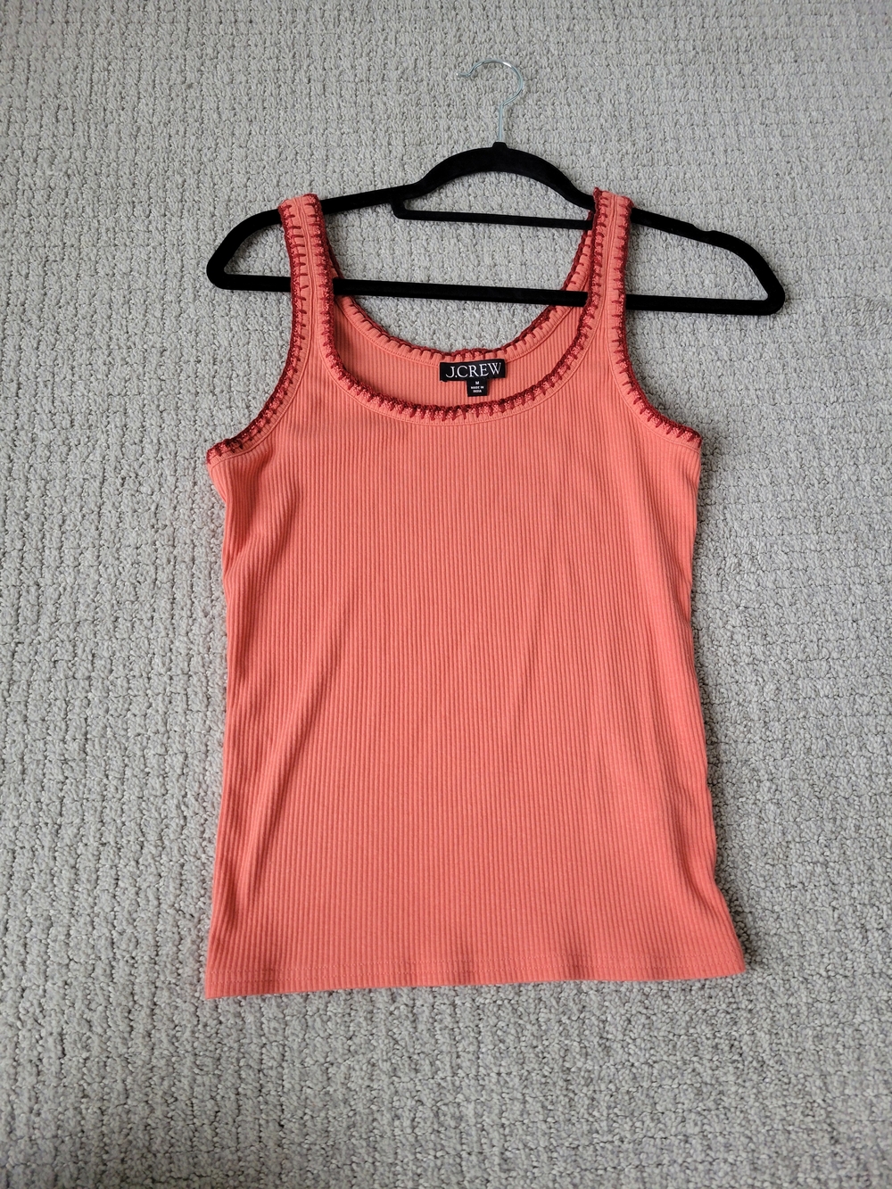 J. Crew Coral Ribbed Tank Top